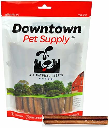 Downtown Pet Supply 6 inch 10 Pack of Bully Sticks for Medium Dogs & Large Dogs, Single Ingredient, Rawhide-Free Long Lasting Bully Sticks for Medium Dogs- No Hide Bullsticks for Bully Stick Holder