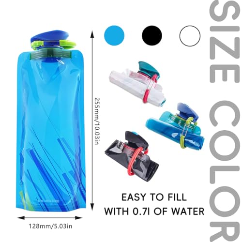 Image of Zibuyu Water Pouch 700ml, Running Bottle For Hiking, 3Pcs | Quick-Release Buckles, Leak-Resistant Carry, Soft Construction, Refillable Design for Running and Hiking