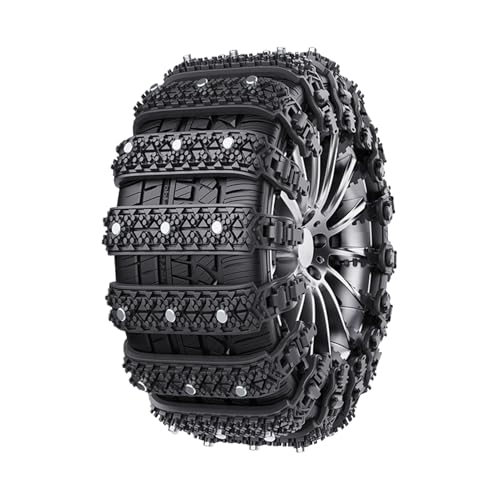 Winter Snow Tire Chains - 10X Reusable Car Tyre Winter Chain Non-Slip - Minivan, Caravan Tire Adjustable Traction Wheel Chains for Desert, Stormy Weather
