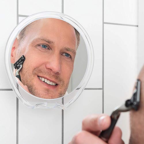 Luxo Shower Mirror, Shaving Mirror With A Razor Holder For Shower And Powerful Suction Cup - Shatterproof Shower Mirror Fogless For Shaving, Fogless Mirror For Shower And Tweezers (Clear) #TOP4