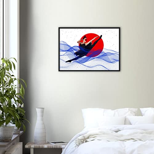 Impression d'art ballerine japonaise - Solution mur blanc 30x40 - 3