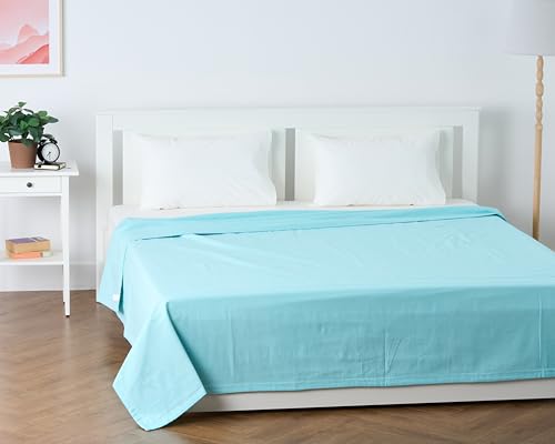Image of 100% Pure Cotton 3 Layer Dohar, Single Bed Blanket Comforter, (60''X90'' / 152X230 CM), Uni Chambray, Skin Friendly Dohar, Color - Baby Blue