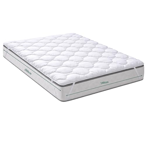KNERST® Protège-Matelas Matelassé 90x140x200190 – Alèse Respirante – Lavable Jusqu’à 95°C – Surmatelas Doux avec 4 Élastiques – Certifié Ökotex – Protection Matelas