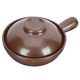ABOOFAN Cazuela De Barro Con Tapa y Asa Lateral Resistente Altas Temperaturas Olla De Barro Para Cocina De Inducción y Uso Diario Fácil De Limpiar y Antiadherente
