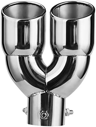 Embout D’échappement Universel 50mm – Acier Inoxydable Chromé, Design Sportif Et Installation Facile Avec Pinces Fournies