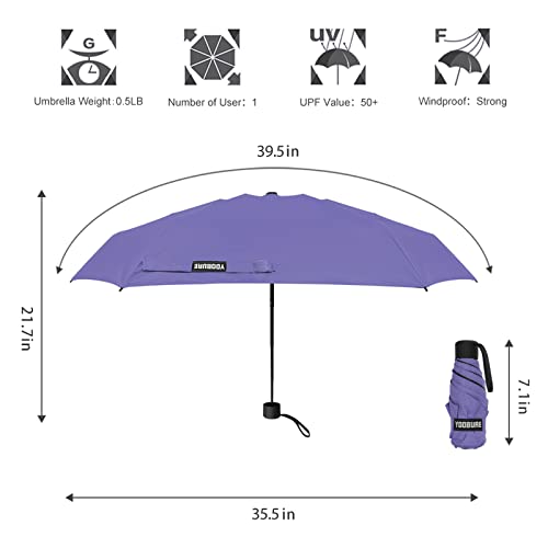 Yoobure Small Mini Umbrella With Case Light Compact Design Perfect For Travel Lightweight Portable Parasol Outdoor Sun&Rain Umbrellas #TOP1