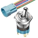 Wasserdichter Kippschalter, Ein-Aus, beleuchtete Wipptaste, 12 V, beleuchteter Wippschalter, Ein-/Ausschalter, für Marine-Industrie, Automobil, Elektro, Geländewagen, SUV