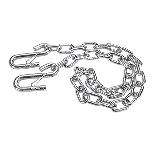Nbjingyi 3/16" X 48" Trailer Safety Chain With Spring Clips Grade 30 With 2 S Hook 2Pcs #TOP2