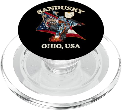 Sandusky Ohio Motociclista divertente stile invecchiato design PopSockets PopGrip per MagSafe