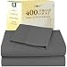 California Design Den Twin XL Size Dark Grey Sheets - 400 Thread Count 100% Cotton Sheet Set - 3 Piece Set Long-Staple Combed Pure Natural Cotton Bedsheets, Fits Mattress Upto 17'', Deep Pocket
