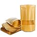 ARTESTAR 20 Bolsas de Papel Kraft con Ventana, Bolsa de Papel Kraft Reutilizables Marrón Ziplock Alimentos, Bolsas Regalo con Ventana para Bocadillos Transparente Ventana 20 X 30 cm