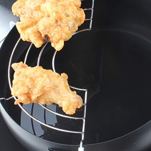 NUOBESTY Panela de fritadeira de aço inoxidável com escorredor de óleo estilo japonês tempura frigid