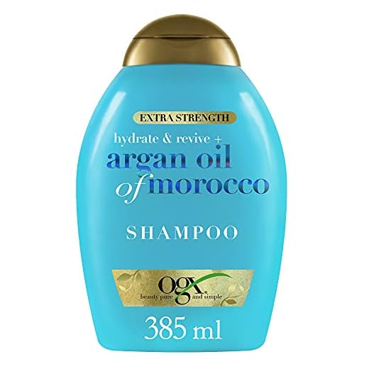 OGX Champú Hidratante sin Sulfatos ni Parabenos para Pelo Dañado, Aceite de Argan de Marruecos, Extra Strength, 385 ml