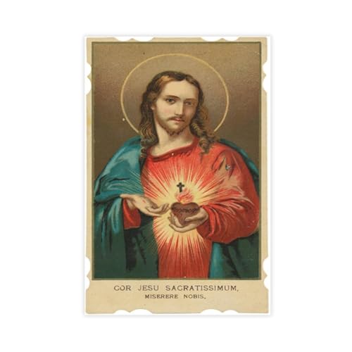 Toile Sacré-Cœur de Jésus 30x45cm pour une décoration murale de chambre moderne