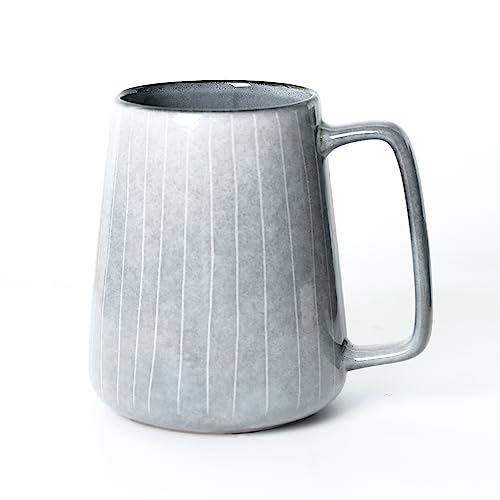 Cteahrow Large 24 OZ/700ml Ceramic Coffee Mugs, Capacity Mug with Handle,Tea Cup,Dishwasher Microwave Safe,for Office and Home (Grey)