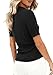PRETTYGARDEN Women's Short Sleeve Sweater 2026 Spring Polo Shirts Ribbed Knit V Neck Business Casual Tops Summer Work Clothes (Black,Medium)
