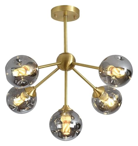 Lustre 3-light flush mount en laiton brossé pour plafond chic