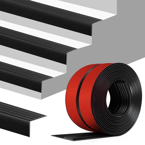 Hamminy Stair Edge Trim Self Adhesive Rubber Stair Nosing Edge Protector