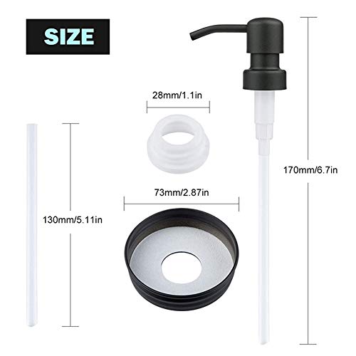 4 Pack Mason Jar Soap Dispenser Lids With Pumps, Rustproof Stainless Steel, Lotion Soap Dispenser Lids Replacement For 16 Oz Regular Mouth Mason Jar Decor, 4 Brushes Included #TOP2