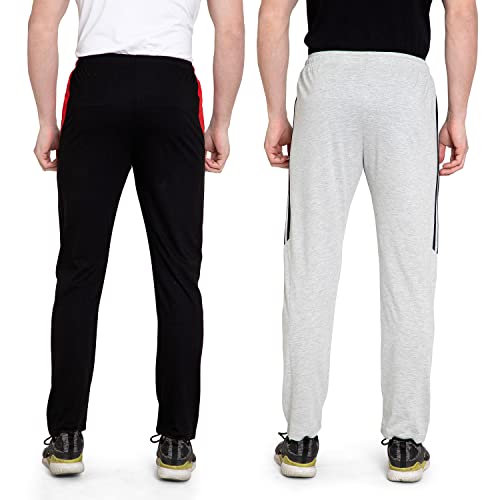 Image of Zeffit Solid Cotton Track Pants /Lower Sport Wear for Men & Boys | Stylish Regular Fit Track Pants for Gym /Running /Workout /Jogging /Sports (Pack of 2)