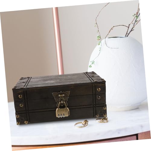 Coffre trésor bois foncé Healeved pour ranger vos secrets - 7