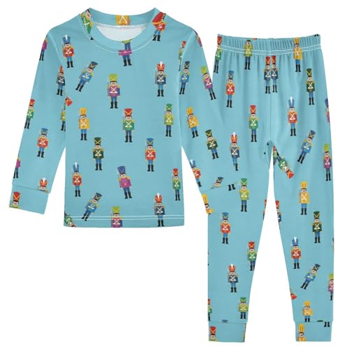 Pajama Sets Long Sleeve Christmas Nutcracker Soldier Soft Comfy Sleepwear 2 Piece PJS 3-8T