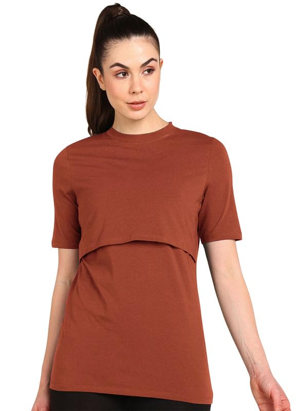 zelena Zipless Feeding Tops for Women | Maternity Tops for Women Feeding | Mothers Tops for Feeding | Feeding Tshirt for Women | Nursing Tops for Feeding Women | Maternity Tshirt for Women-picture-32