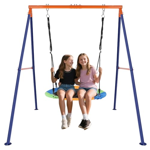 40”Saucer Swing with Stand for Frame,Outdoor Heavy Duty Swing Set Up to 500 Pounds with Heavy Duty Metal,Outdoor Kids Play Equipment