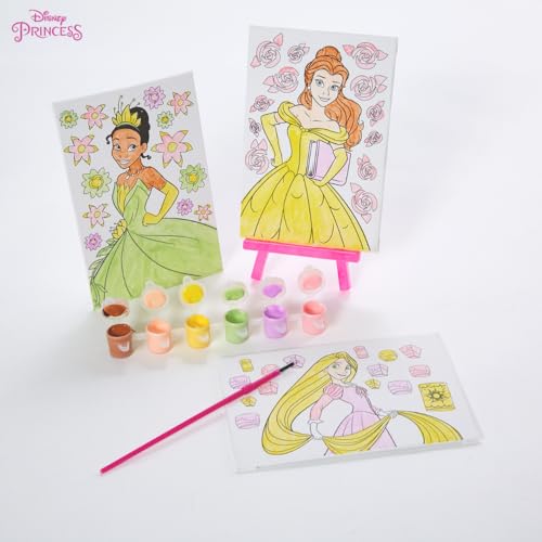 image for Innovative Designs Disney Princess Canvas Paint Set for Kids with 3 Ca