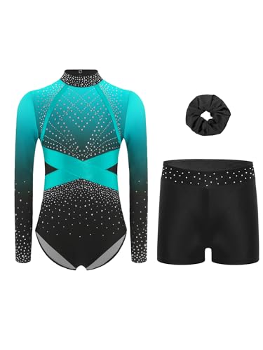 Tenue de gym fille extensible avec short et bandeau confort