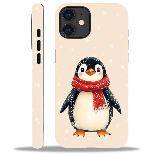yicomon Compatible with iPhone 11 Case, Snowflake Cartoon Penguin Pattern Print Matte Phone Case Durable Fashion Funny Liquid Silicone Case Soft Anti-Scratch Shockproof Protective Cover
