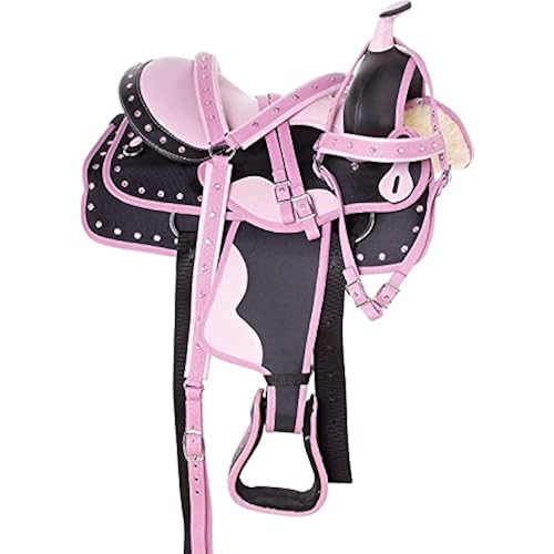 Synthetic Western Horse Saddle | 14 to 18 Inch | Comfy Horse Saddle with Tack Set | All Accessories Included | Equestrian Accessories Tack