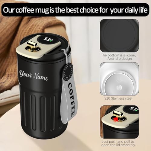 Image of Giftana 3 in 1 Personalized Diary with Pen, Coffee Tumbler Gift Set for Employee (Black 4)
