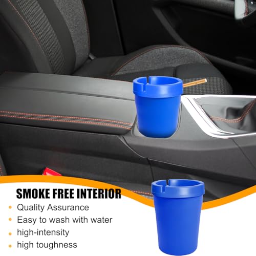 Image of Mandark Car Ashtray, 2PCS Smokeless Self-Extinguishing Vehicle Cigarette Trash Can, Smellproof Portable Automotive Ash Holder Organizer, Universal for Truck Home Office (Blue)
