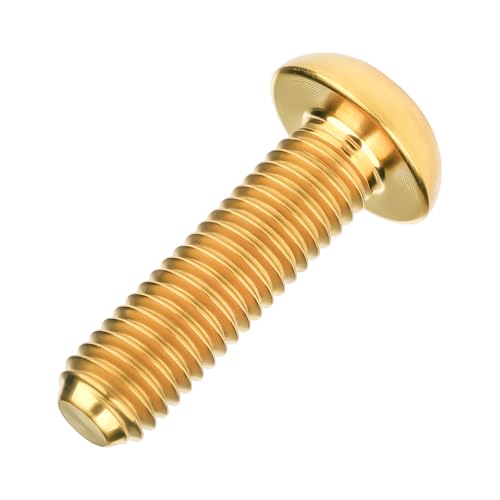 Image of Titanium Bolt M4x6 8 10 12 15 20mm Hex Head Screws for Bicycle Pack of 4 (Gold, M4x15mm)
