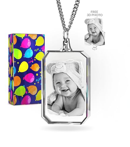 ArtPix 3D Crystal Photo, Personalized Necklace Gift, Customized Gifts for Mom, Women, Wife, Her, Grandma, Great Custom Gifts With Your Own Photo, Memorial Picture Necklace