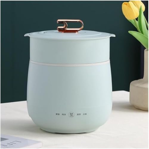 MLTUN MAKAN 家庭用の多機能ミニ電気ポット。自動炊飯、保温、プリセット設定、高速炊飯機能を搭載。コンパクトで持ち運びやすく、省エネでお手入れも簡単です。 (クリームグリーン,1.8L + 蒸し器)