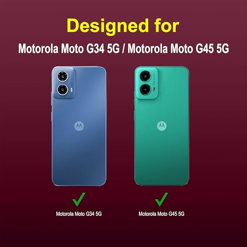 Image of AIBEX Compatible for Motorola G34 5G / Motorola G45 5G Mobile Back Case Cover, Crystal-Clear Shockproof Bumper with Camera Guard | 360 Hybrid Protection (TPU+PC) | Anti-Yellow, Slim Transparent