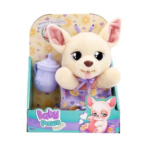 BABY PAWS Chihuahua Yummy Chihuahua sur Roulette Dont Le Ventre gonfle Lorsque Vous Lui Donnez à Manger et se dégonfle Lorsque Vous Le Mettez la tétine, Jouet Cadeau pour Enfants à partir de 18 Mois
