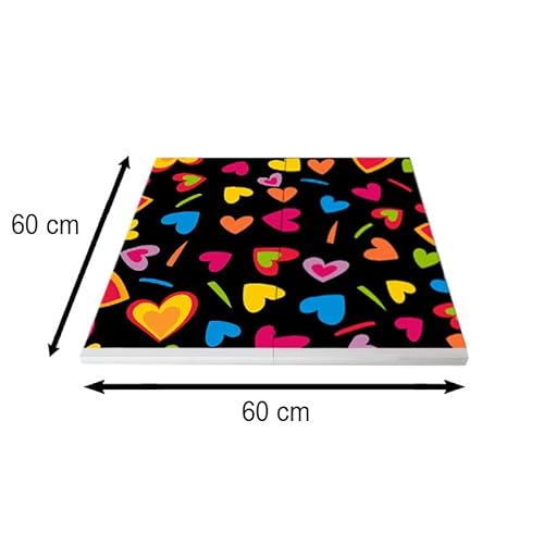 2 Tablas Deslizantes Viniladas Corazones para Robots de Cocinar compatible con Thermomix 60x30cm cada tabla, buen desplazamiento, ruedas de goma, evita cargar peso y cubre encimera completa - imagen 4
