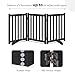 LZRS Freestanding Dog Gate 30 inch Tall - 3 Panels Solid Wooden Pet Gate for Doorways, Stairs & Hallways, Expandable & Foldable with Support Feet，Indoor Use,Black
