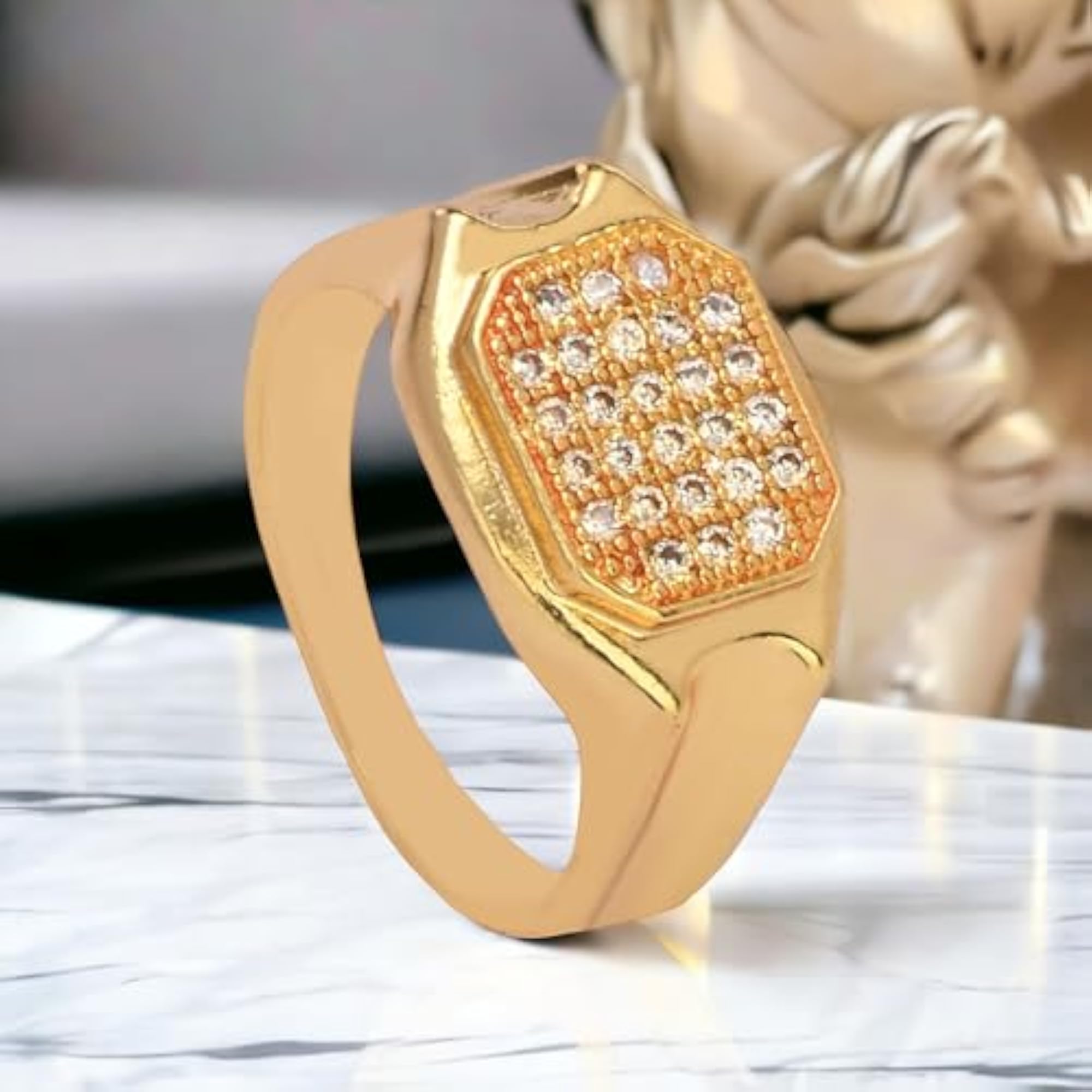 Gold Plated American Diamond Adjustable Ring Collection
