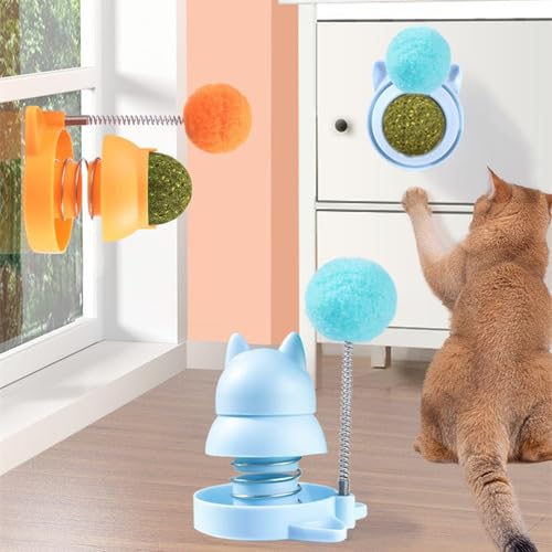 Bola Catnip para Gatos - Bolhas catnip rotativas saudáveis que grudam na - Bolas lambedura gato para