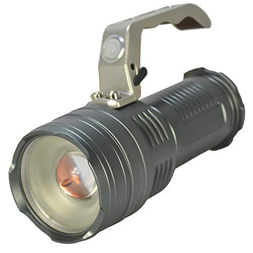 Lanterna LED Cree T6 tática Recarregável forte Prata 6 pilhas CBRN05628
