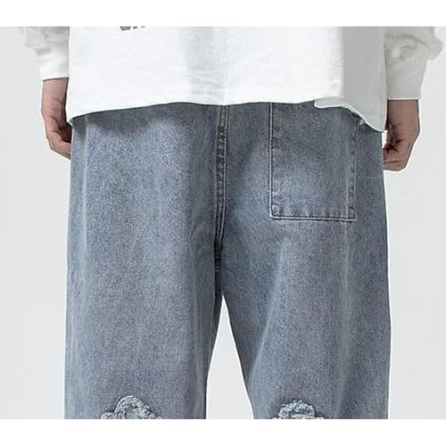 Jeans Men's Straight Loose Wide-Leg Pants3