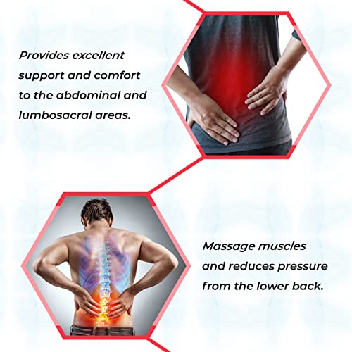 MAXAR Economy Work Belt, Industrial Lumbosacral Support, 8" Wide Adjustable Back Brace, Breathable Mesh Design with Double Pull, Black (XX-Large) - Thumbnail 3