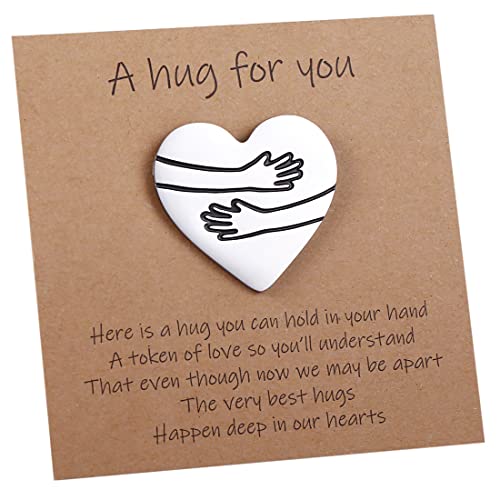 SAM & LORI Arms Pocket Hug Heart Token Ideal Gift Stainless Steel Keepsake for Friends Family Sister Daughter Colleagues Social Distancing Gifts Isolation Christmas Birthday Present for Her Women