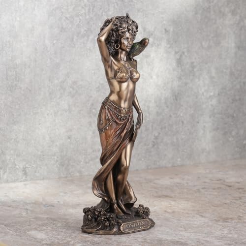 Estatua de Oshun de 9.5 pulgadas en resina y acabado bronce miniatura 5