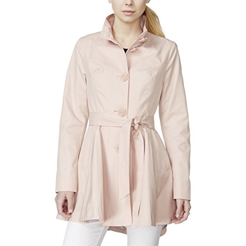 Betsey Johnson Women's Skirted Trench Coat with Rose Buttons
