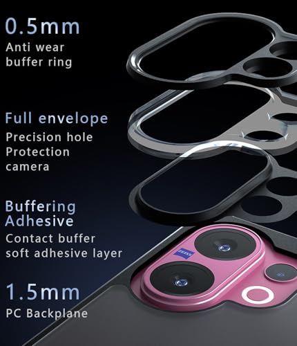 Image of KAPAVER Essential Back Cover Case Compatible with Vivo V60 - Clear Black (PC+TPU) (Vivo V60 - Clear Black)